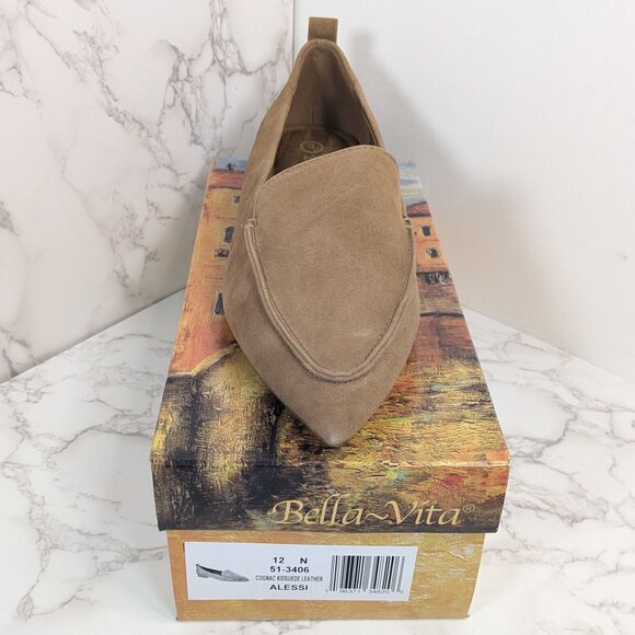 NEW Bella Vita Women's Alessi Flat Cognac Kid Suede Leather 12 Narrow 2A - Picture 12 of 13